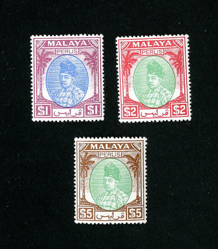 Perlis Stamps # 19-21 VF OG LH Set of 3 Scott Value $100.00