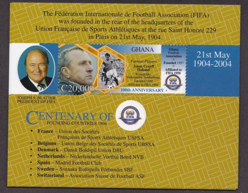 Ghana # 2461, FAFA (Soccer) Association Centennial, NH 1/2 Cat.