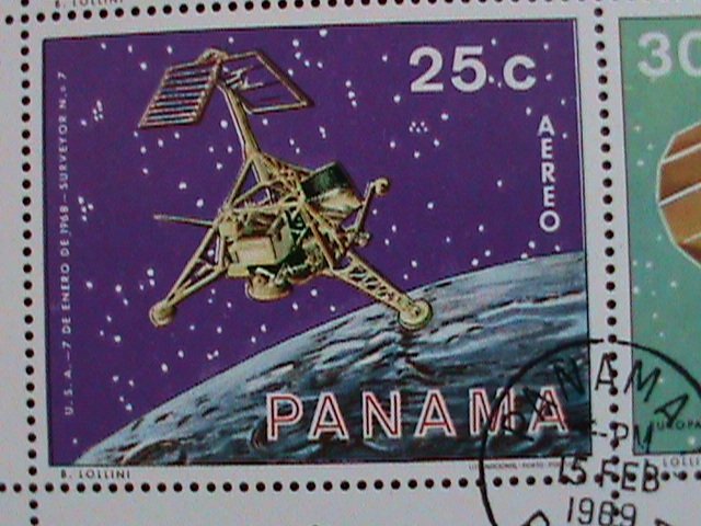 PANAMA-1989 WORLD FAMOUS AIR & SPACE PROGRAMS CTO SHEET VERY FINE-