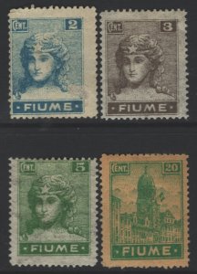 COLLECTION LOT 8651 FIUME 4 MH STAMPS 1919