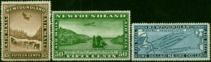 Newfoundland 1931 Set of 3 SG195-197 with Wmk Fine MM