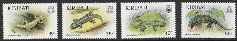 Kiribati #480-83 MNH set, lizards, issued 1986