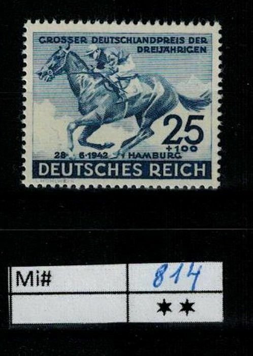 Deutschland Reich TR02 DR Mi 814 1939 Reich Postfrisch ** MNH