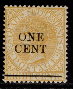 MALAYSIA - Straits Settlements QV SG91, 1c on 8c orange, M MINT.