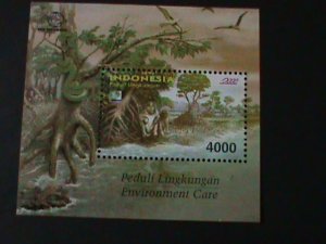 ​INDONESIA-2002 ANIMALS OF FOREST-MONKIES-MNH -S/S VF  WE SHIP TO WORLDWIDE