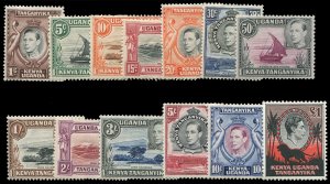 Kenya, Uganda and Tanganyika #66/85 Cat$206 (for hinged complete set), 1938-4...