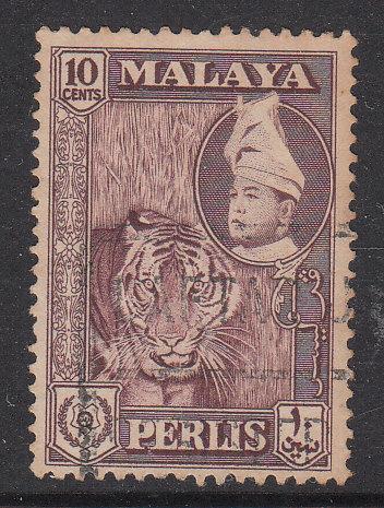 Malaya Perlis 1957 Sc 34a 10c maroon Used