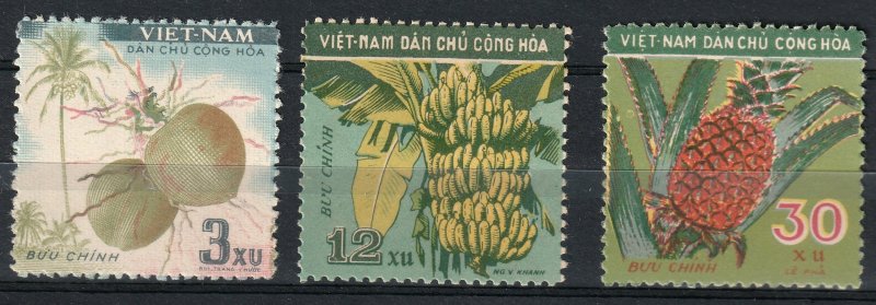 North Viet Nam - 1959 - Sc 106 - 108 - Fruits - MNH