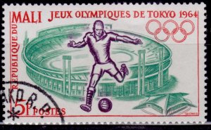 Mali, 1964, Olympic Games, Soccer, 5f, used with gum