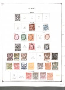 Collection  Turkey. Part A Scott Pages, 1869/1939, Cat $190, Mint & Used