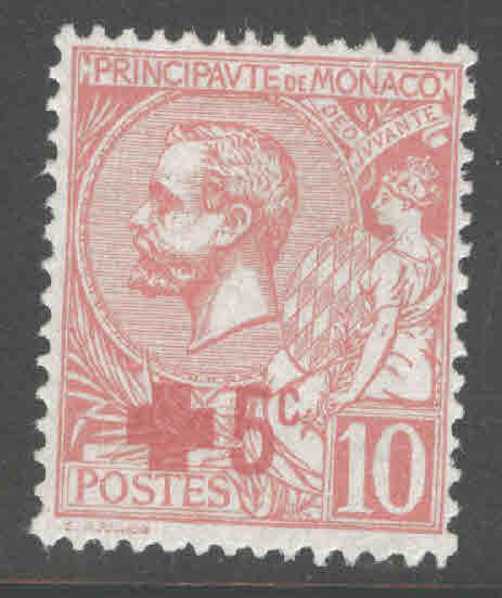 MONACO Scott B1 MH* 1914 Red Cross stamp CV$8