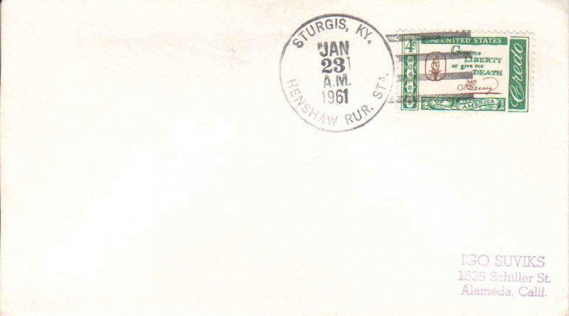 United States Kentucky Henshaw Rur. Sta. Sturgis 1961 4f-bar  1960-1964  Phil...