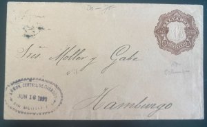 1892 San Salvador Salvador Postal Stationery Cover To Hamburg Germany