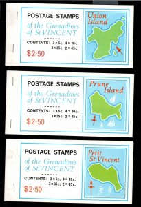 ST. VINCENT GRENADINES  SC#85a-111b 7 COMP BKLTS WITH 4 PANES EACH FVF/MNH