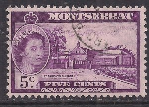 Montserrat 1953 QE2 5ct St Anthonys Church Used SG 141 ( E224 )