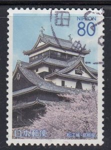 Japan 2001 Sc#Z467 Matsue Castle & Cherry Blossoms Used