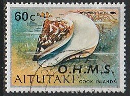 1978 Aitutaki - Sc O12 - used VF - 1 single - Seashells