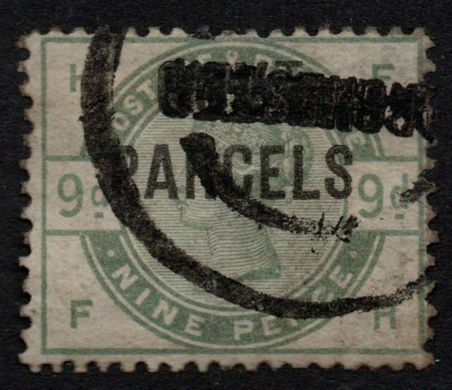 GB 1883-86 Surface Printed SGO63 9d Dull Green Govt Parcels (LPS36)
