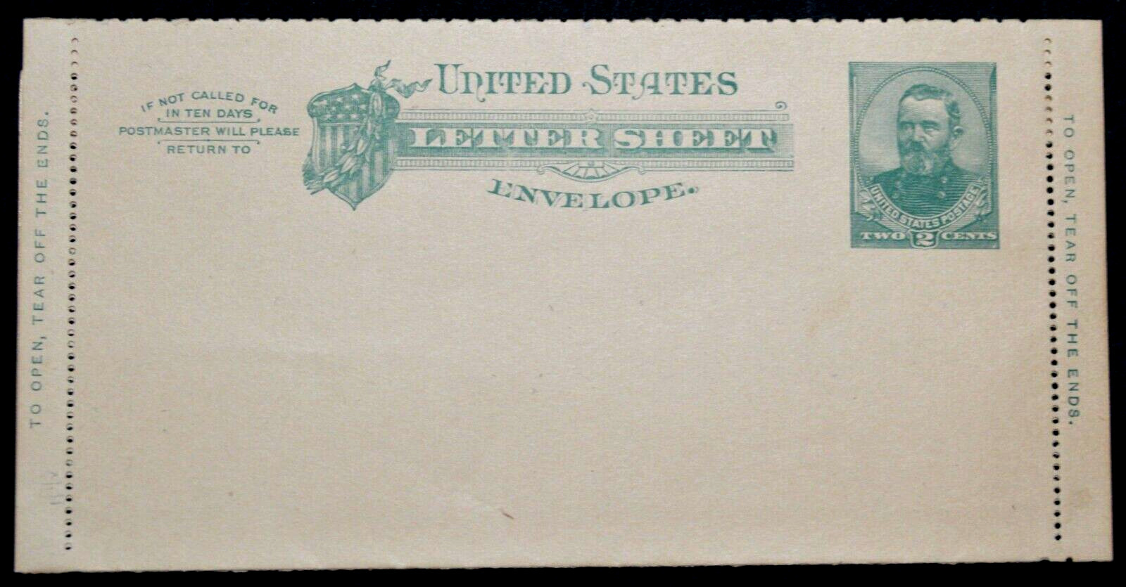 1886 US Sc. #U293 stamped letter sheet, mint entire, fair to good ...