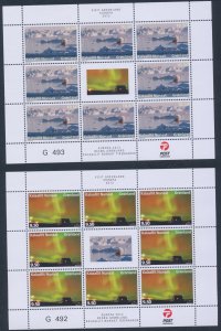 2012 EUROPE CEPT, GREENLAND, 2 Minifoil of 8 series, Tourism, MNH**