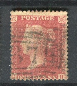 BRITAIN; 1850s early classic QV Penny Red issue fine used POSTMARK value