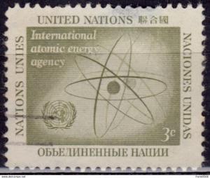 United Nations, 1958, Atom and UN Emblem, 3c, sc#59, used