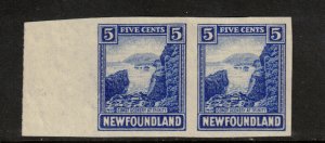 Newfoundland #135a Extra Fine Mint Imperf Pair No Gum As Issued