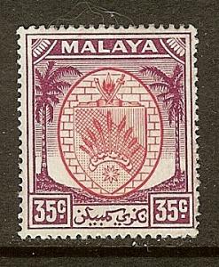 Malaya-Negri Sembilan, Scott #53, 35c Arms, MH