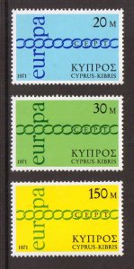 Cyprus  #365-367  1971   MNH  Europa