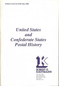 Kaufmann: Sale # 54  -  United States and Confederate Sta...