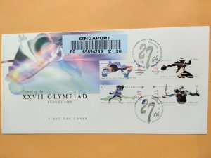 SINGAPORE 2000 U/ADDRESSED REGISTERED FDC- SYDNEY XXVII OLYMPIAD