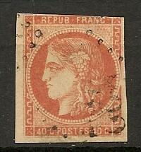 France 47b used, thin, CV $190