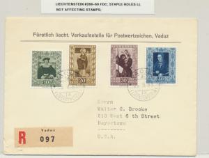 LIECHTENSTEIN 1953 PORTRAITS SET ON REG FIRST DAY COVER, SCARCE(SEE BELOW)