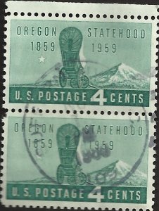 # 1124 USED PAIR OREGON STATEHOOD 100TH ANNIV.