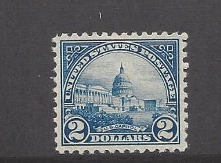 United States, 572, $2 US Capital Deep Blue Single F-VF, **LH** HB