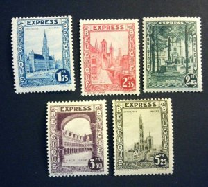 Belgium Sc# E1-E5 Complete Set Mint Hinged MH CV $41.05