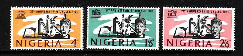 Nigeria-Sc#204-6-unused hinged set-UNESCO-1966-