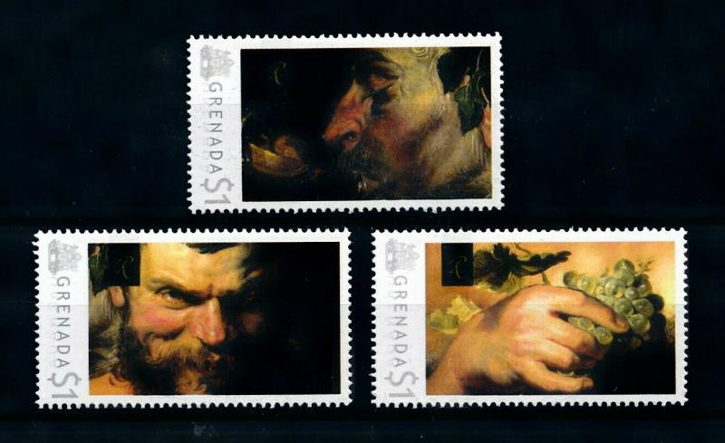 [100060] Grenada 2009 Art Painting Rubens Two Satyrs Grapes  MNH