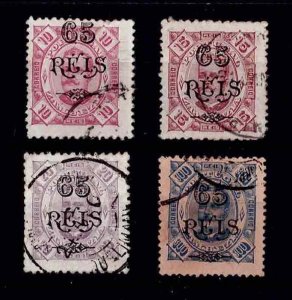 x ZAMBEZIA USED 1903 Surcharged Nice Lot Sc#36-9 Mf#29-32 YT#29-32=Mi# SG#35-8