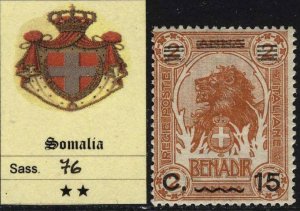 Italy Somalia - Sassone n. 76 MNH**