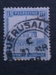 PALESTINE-1927 SC#74 MOSQUE OF OMAR-USED FANCY CANCL-96 YEARS OLD VERY FINE