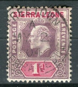 SIERRA LEONE; 1903 early ED VII issue fine used 1d. value fair Postmark