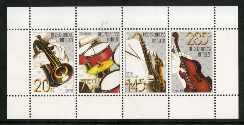 NETHERLANDS ANTILLES 1006 MNH SHEET/4 SCV $6.00 BIN $3.50 MUSIC