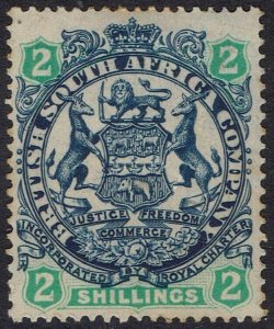 RHODESIA 1896 LARGE ARMS 2/-