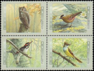 Canada #1713a, Complete Set, Block of 4, 1997, Birds, Never Hinged