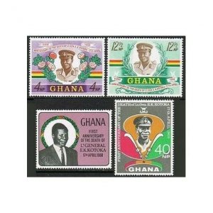 Ghana 327-330,MNH.Michel 338-341. Memory of Lt.Gen.Emmanuel Kwasi Kotoka,1968.