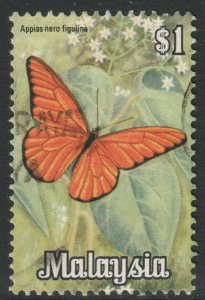 Malaysia Federation Scott 70 - SG68, 1970 Butterflies $1 used