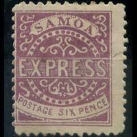 SAMOA 1877 - Scott# 4 Kingdom Issue 6p LH back thin