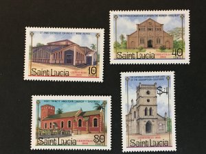 1986 ST.LUCIA Sc# 867-70 Christmas Churches