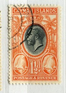 CAYMAN ISLANDS; 1930s early pictorial GV issue fine used Shade of 1.5d. value